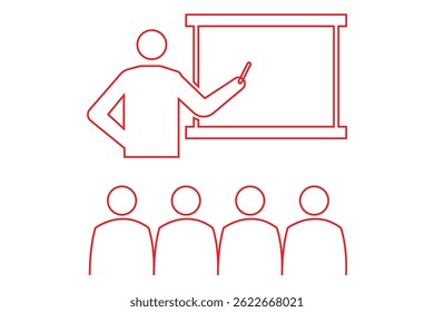 Meeting Room Icon with three people discussing at a table. Meeting icon vector art, conversation icon vector art. Team business meeting with teamwork and collaboration flat vector icon for apps . 
