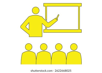 Meeting Room Icon with three people discussing at a table. Meeting icon vector art, conversation icon vector art. Team business meeting with teamwork and collaboration flat vector icon for apps . 