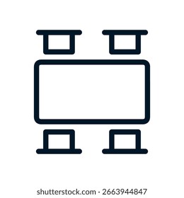 Meeting room icon, Vector logo sign, Illustration, shape, design, UX UI icon, editable eps