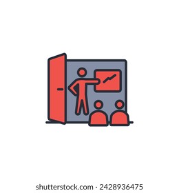 meeting room icon. vector.Editable stroke.linear style sign for use web design,logo.Symbol illustration.