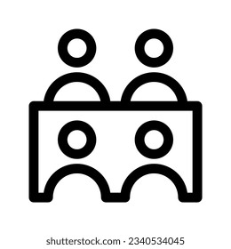 Meeting room line icon. Conference facilities sign