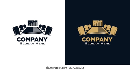 Meeting Room Logo, Event Organizer Logo, Black and White Logo