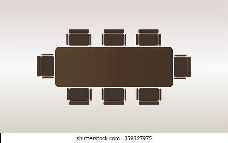 Meeting room for negotiation. Vector.