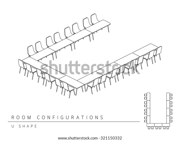 Meeting Room Setup Layout Configuration U Stock Vector