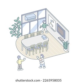 Meeting rooms in the building.
Space used for conferences and meetings.