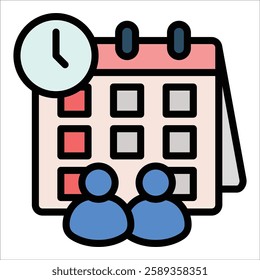 Meeting Schedule Icon Element For Design