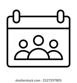 Ilustración vectorial de la línea de iconos de programación de reuniones