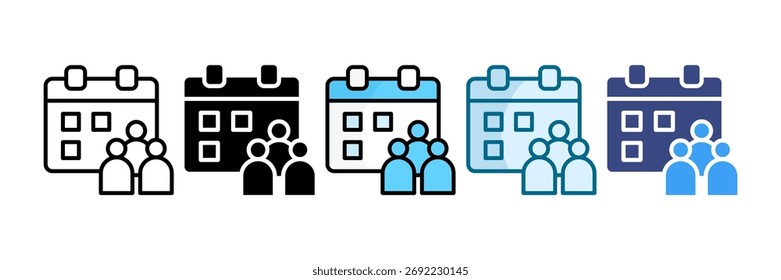 Meeting Schedule Icon Set Multiple Style Collection