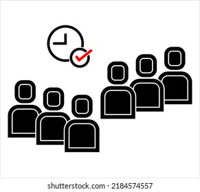 Icono De Programación De Reuniones, Tiempo Fijado Para Tarea, Evento, Ilustración De Arte Vector De Reuniones