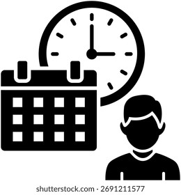 Meeting Schedule Simple and clear vector icon illustrating an essential idea or function