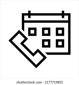 Diseño de símbolo de icono de vectores de programación de reuniones