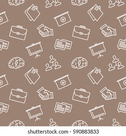 Meeting seamless pattern background trendy brown