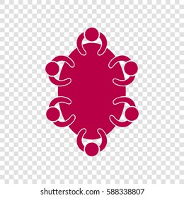 Meeting sign illustration. Vector. Bordo icon on transparent background.