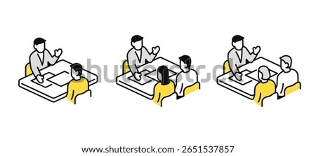 Meeting simple vector icon illustration set material