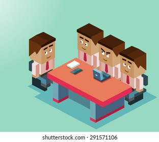 meeting with stake holder. vector illustration