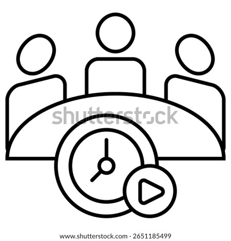 Meeting start outline icon isolated on white