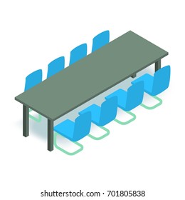 Meeting Table Icon. Isometric Illustration Of Meeting Table Vector Icon For Web