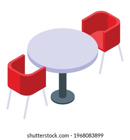 Meeting table icon. Isometric of Meeting table vector icon for web design isolated on white background