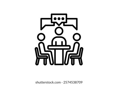Meeting Table icon. icon related to Office. suitable for web site, app, user interfaces, printable etc. line icon style. simple vector design editable