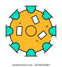 meeting table line icon vector. meeting table sign. isolated symbol illustration
