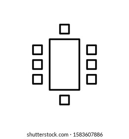 Meeting Table Outline Style Minimalist and modern Icon.