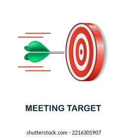 Meeting Target icon. 3d illustration from discussion collection. Creative Meeting Target 3d icon for web design, templates, infographics and more