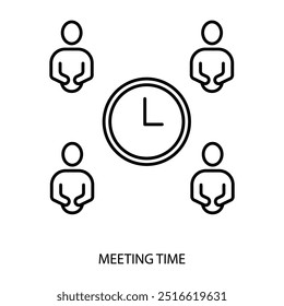 meeting time concept line icon. Simple element illustration. meeting time concept outline symbol design.