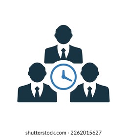 Icono de hora de reunión. Ilustración vectorial.