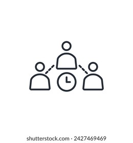 meeting time icon. vector.Editable stroke.linear style sign for use web design,logo.Symbol illustration.