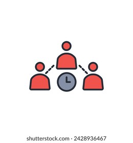 icono de hora de reunión. vector.Trazo editable.signo de estilo lineal para el uso de diseño web,logo.Ilustración de símbolo.