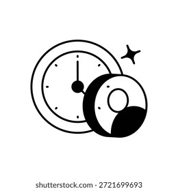 Icono de temporizador de reunión Vector ilustración de stock