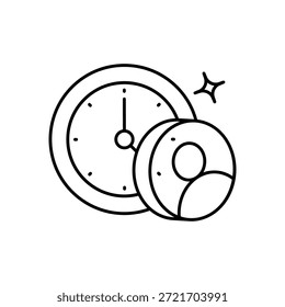 Icono de temporizador de reunión Vector ilustración de stock
