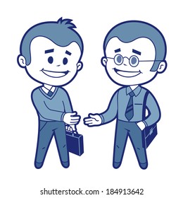 Meeting of two businessmen. Vector illustration