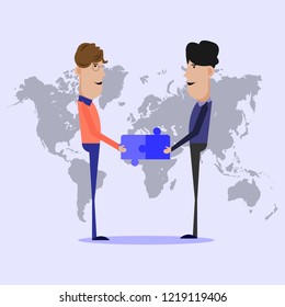 meeting of two businessmen vector for web