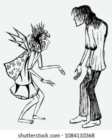 Meeting of two hostile mythical monsters