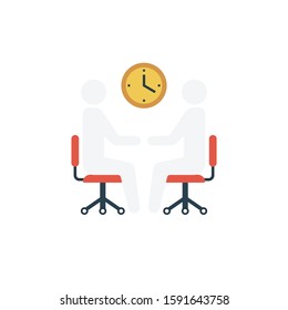 meeting vector flat color icon 