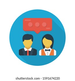 meeting vector flat color icon 