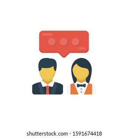 meeting vector flat color icon 