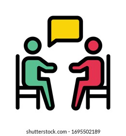 meeting vector flat color icon 