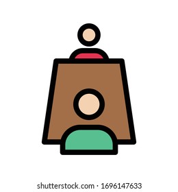 meeting vector flat color icon 