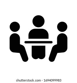 meeting vector glyph flat icon 