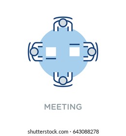Meeting Vector Icon Flat Style