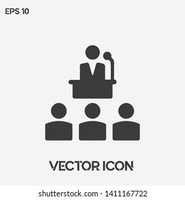 Meeting vector icon illustration. Ui/Ux. Premium quality.