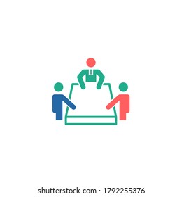 meeting vector icon logo design