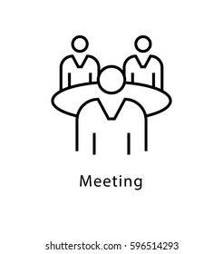 Meeting Vector Line Icon