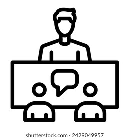 Meeting Vector Line Icon Design
