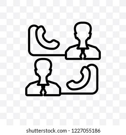 Meeting vector linear icon isolated on transparent background, Meeting transparency concept can be used for web and mobile