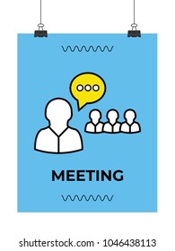 meeting vector thin line icon