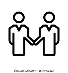 icono de la línea delgada del vector de reunión 
