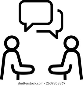 Meeting web icon line style. Conference, team, brainstorm, seminar, interview
